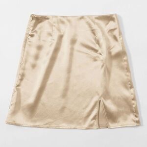 Glam Champagne Side Slit Mini Skirt Size S